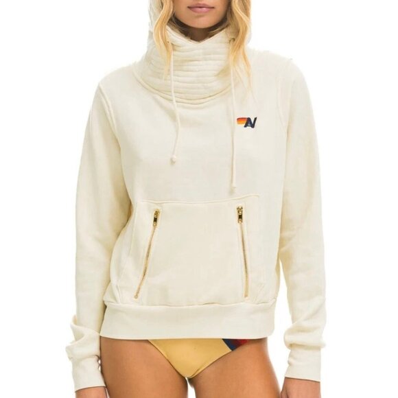 Aviator Nation Jackets & Blazers - Aviator Nation Ninja Hoodie Pullover Jacket in Vintage White Sz Small Sweatshirt